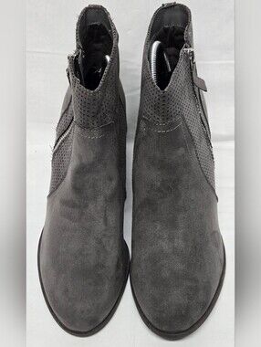 Bass Christina Brown 11M Ankle Boots Zipper Chunky Heel